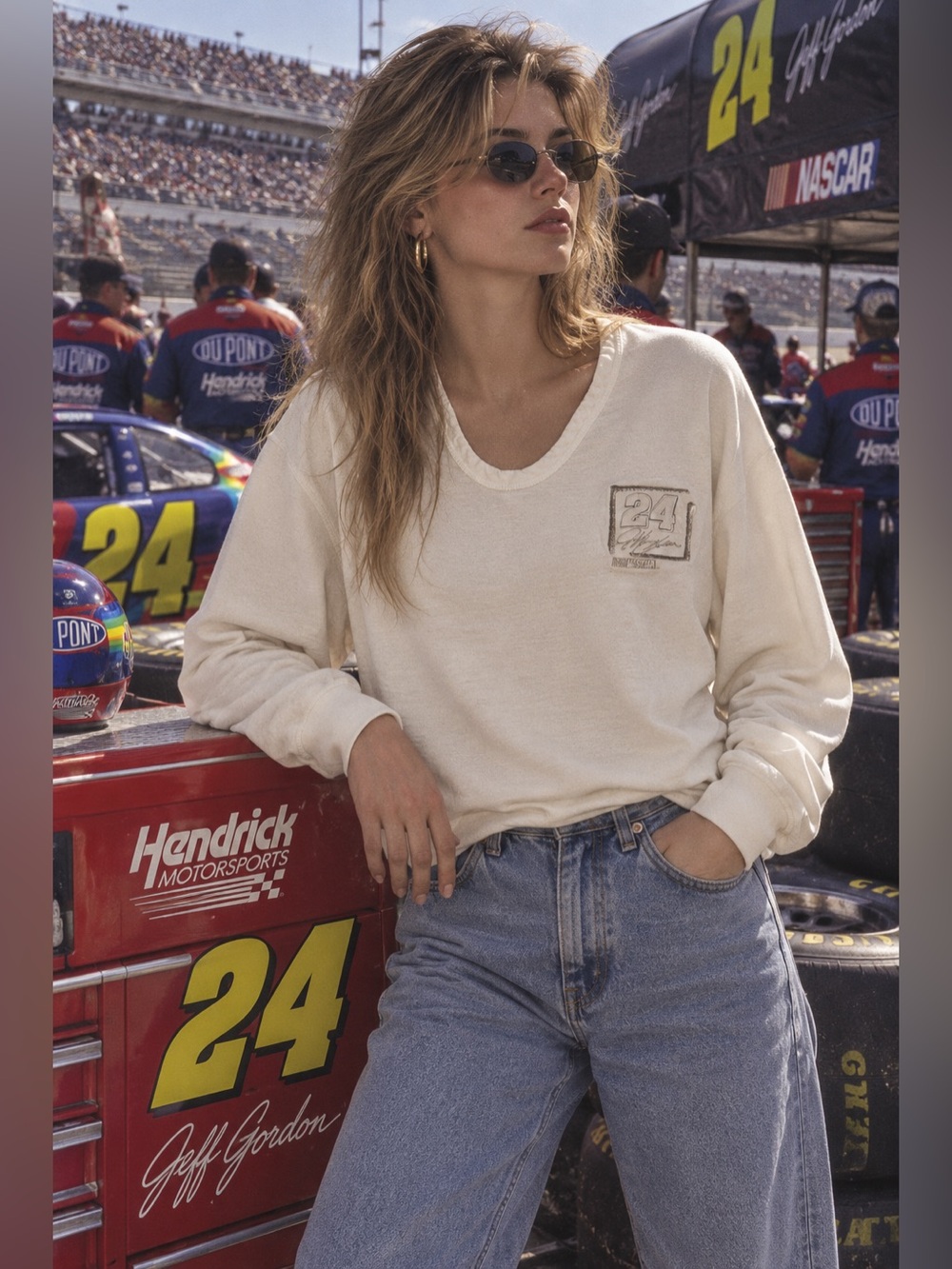 Vintage 90s Y2K Chase Authentics Jeff Gordon #24 NASCAR Sweatshirt L